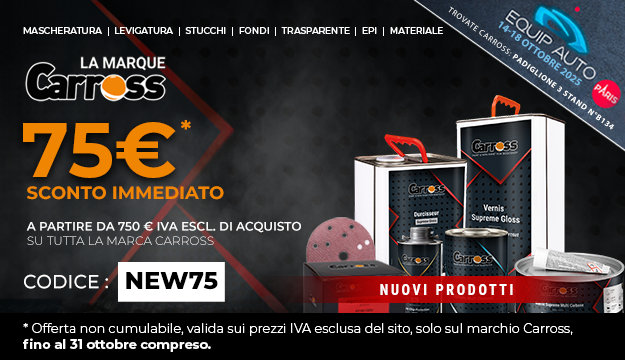 75 € di sconto immediato sul marchio Carross con il codice NEW75