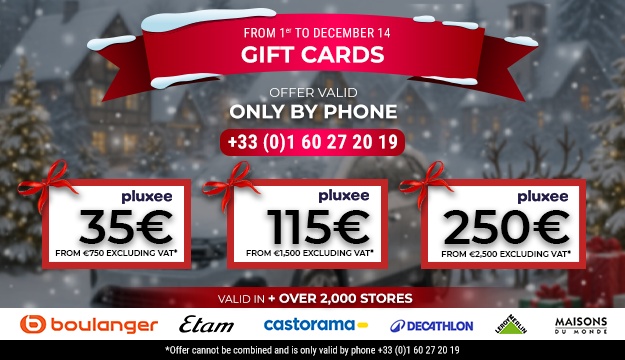 Gift vouchers valid only by phone: +33 (0)1 60 27 20 19