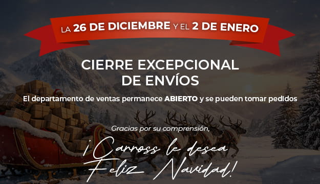 Cierre excepcional de envíos el 26/12 y el 02/01