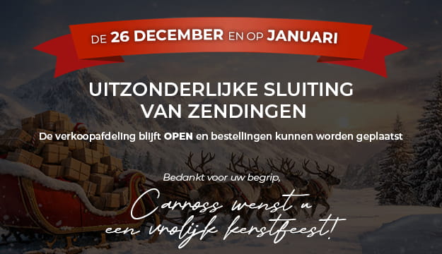 Uitzonderlijke sluiting van de verzendingen op 26/12 en 02/01