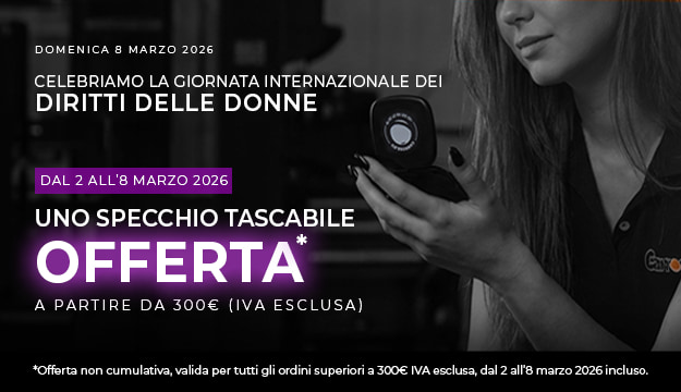 specchietto tascabile in omaggio per acquisti superiori a 300 € IVA escl.