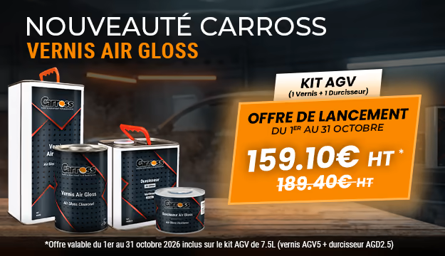 Kit AGV vernis Air Gloss + durcisseur, offre de lancement du 1er au 31 octobre
