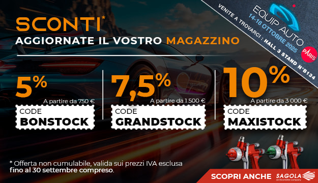 5% con il codice: BONSTOCK (a partire da 750 €), 7,5% con il codice: GRANDSTOCK (a partire da 1500 €), 10% con il codice: MAXISTOCK (a partire da 3000 €)