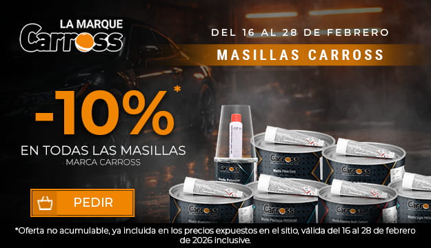 10 % de descuento en todas las masillas de la marca Carross.