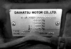 Où trouver le code peinture de ma DAIHATSU ?