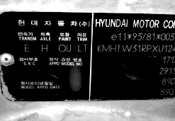 Où trouver le code peinture de ma HYUNDAI ?