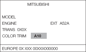 Où trouver le code peinture de ma MITSUBISHI ?