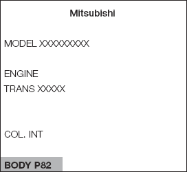 Où trouver le code peinture de ma MITSUBISHI ?