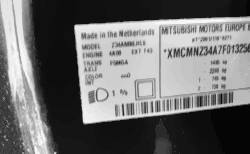 Where can I find the paint code for my MITSUBISHI?